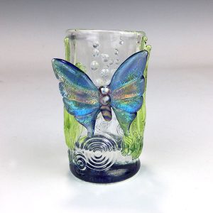 Dichro Butterfly Shot Glass Horns by Mazet Studios