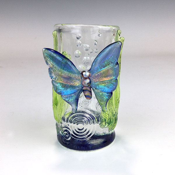 Dichro Butterfly Shot Glass Horns by Mazet Studios