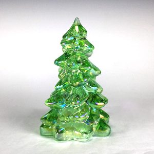 Mosser Glass 5.5" Tree in Apple Green Carnival