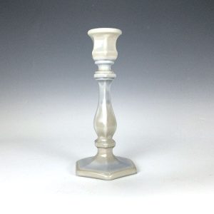 Single Pressed Glass Candlestick in Marble