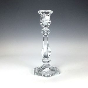 Single Pressed Glass Candlestick in Crystal