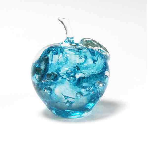 Swirl Apple Teal Paperweight by WheatonArts