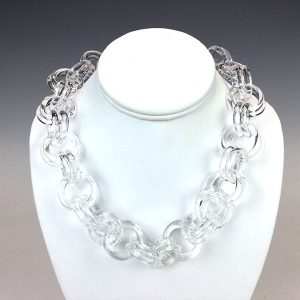 Clear Glass Chain Necklace by Angela Mc Hale