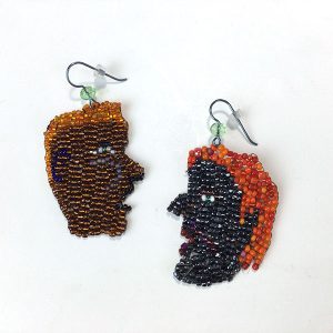 Beaded Face Earrings