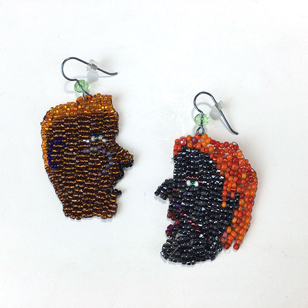 Beaded Face Earrings