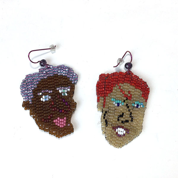 Beaded Face Earrings