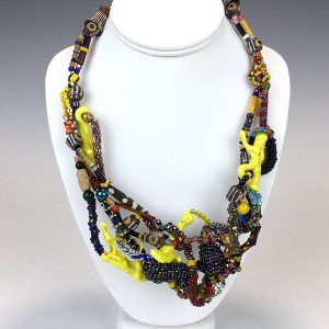 "Yellow" Beaded Necklace by Joyce J. Scott