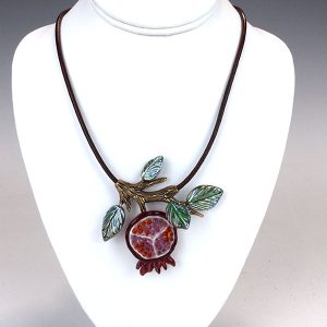 Open Pomegranate Necklace by Oksana Puzhalova