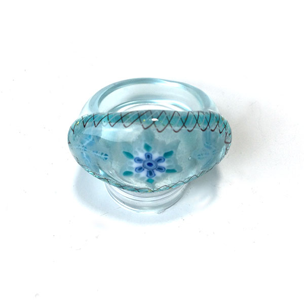 Aqua Snowflake Glass Ring by Ryoko Tsukurimichi