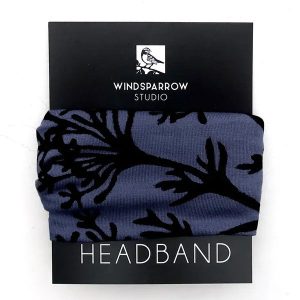 Denim Blue Botanical Headband by WindsparrowStudio