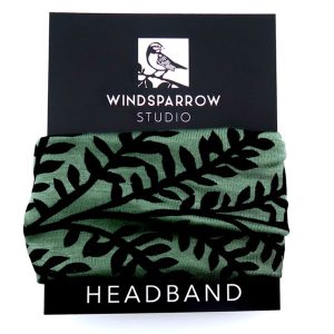Moss Green Botanical Headband by Windsparrow