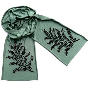 Leafy Branch Skinny Scarf by Windsparrow