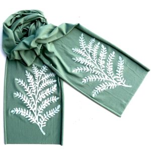 Leafy Branch Skinny Scarf by Windsparrow