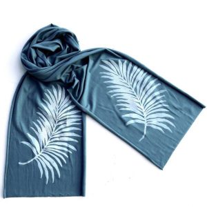 Palm Leaf Skinny Scarf by Windsparrow
