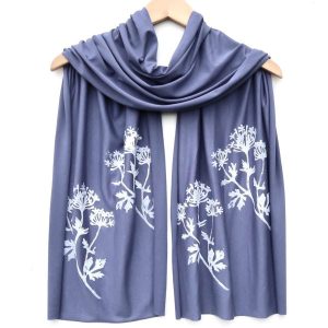 Parsley Branch Skinny Scarf by Windsparrow