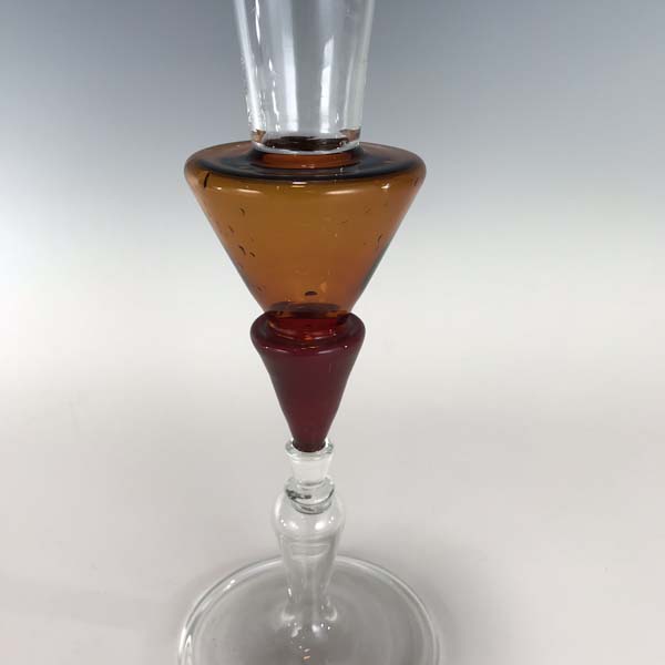 Emilio Santini Amber, Red, & Clear Goblet