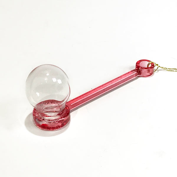 Flameworked Glass Ornament Bubble Blower Red