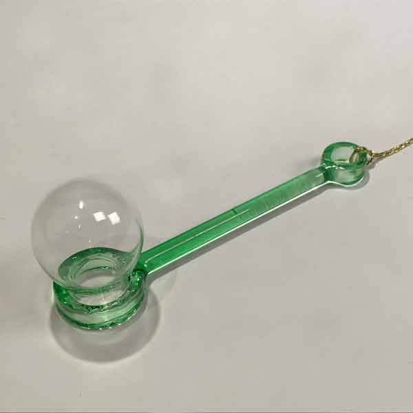 Flameworked Glass Ornament Bubble Blower Green