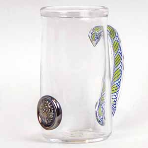 Yellow/Blue Handle Beer Mug by Michael Egan