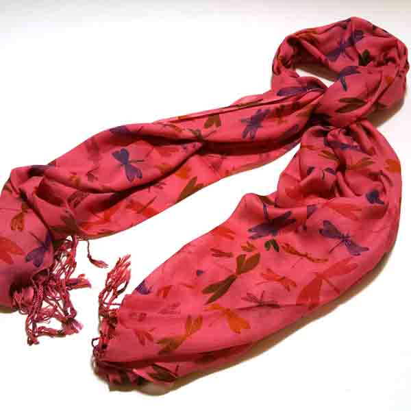 Dragonfly Scarf in Coral