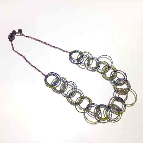 Orbits Necklace in Purple by Kim Erixon