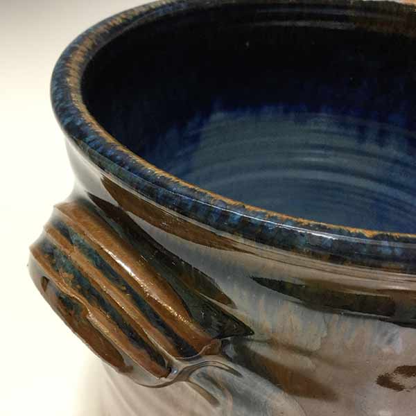 Amy Peseller Large Blue and Brown Crock