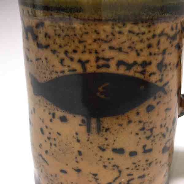 Abstract Bird Pottery Mug by Terry Plasket