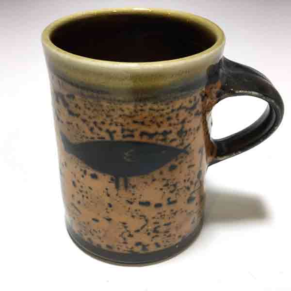 Abstract Bird Pottery Mug by Terry Plasket