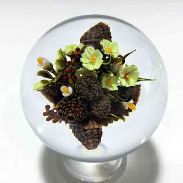 Fall Brown Mum Orb w/ Forget Me Nots