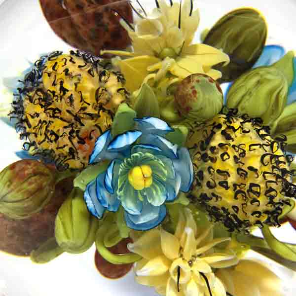 Flowers, Fruit and Bulbs Orb by Paul Stankard