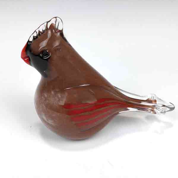 Glass Female Cardinal by Christopher Sherwin