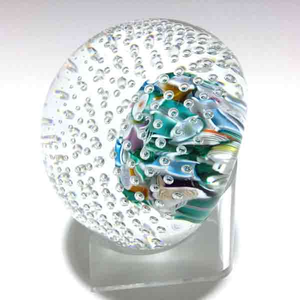 Lg Bubbly Roses&Twists Paperweight by John Deacons