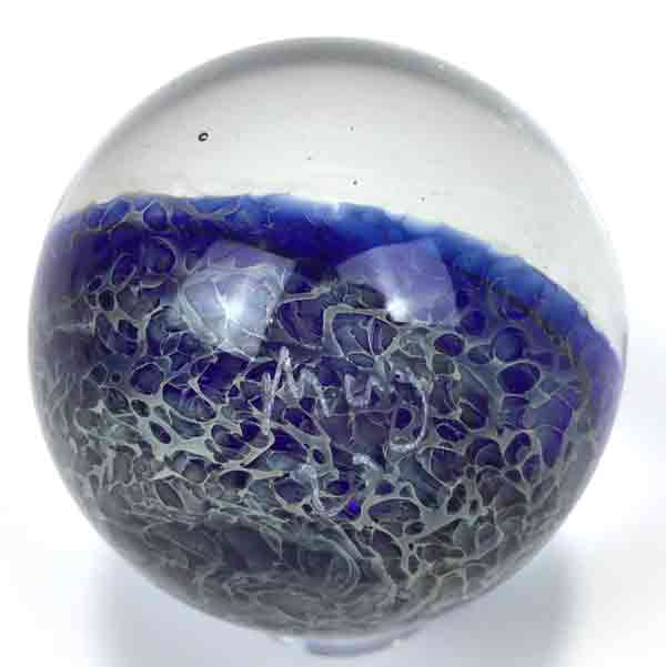 2″ Blue/Silver/Gold Vortex Marble by Mazet Studios