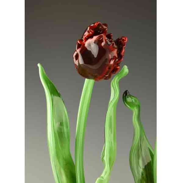 Red Purple Tulip Pair Sculpture by Vicki Schneider