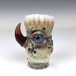 Beige Monster with Teeth on Top Monster Shot Glass