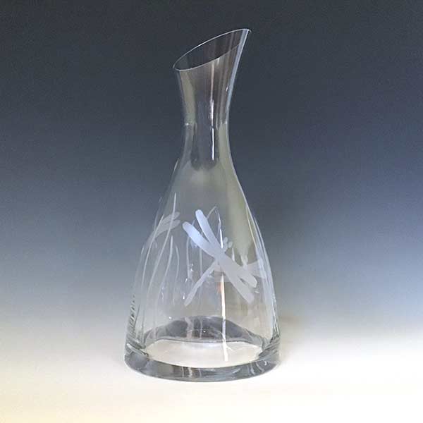 Etched Glass Dragonfly Carafe